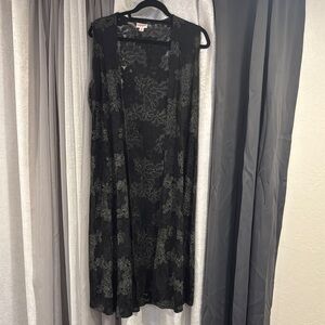 Black Floral Lace Vest